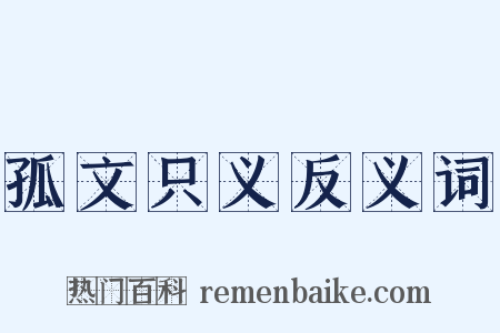 孤文只义反义词是什么意思的图片